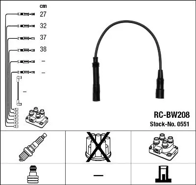 Set cablaj aprindere NGK 0551