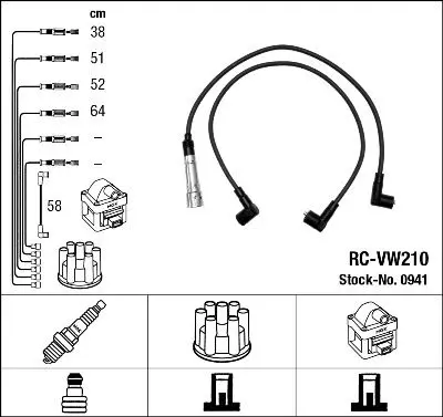 Set cablaj aprindere NGK 0941