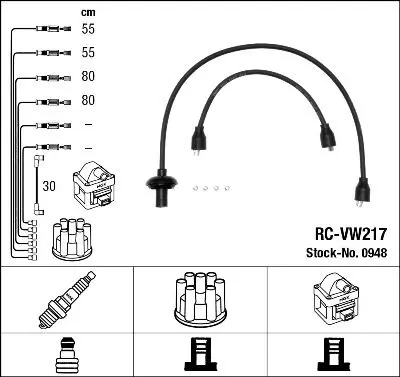 Set cablaj aprindere NGK 0948