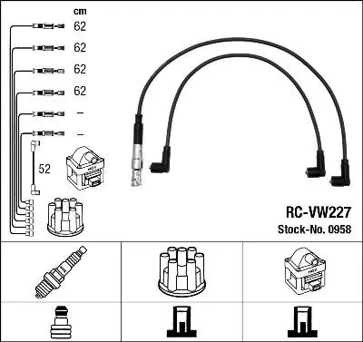 Set cablaj aprindere NGK 0958