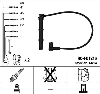 Set cablaj aprindere NGK 44234