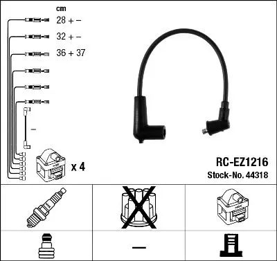 Set cablaj aprindere NGK 44318