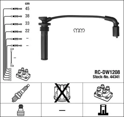 Set cablaj aprindere NGK 44341