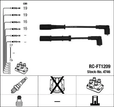 Set cablaj aprindere NGK 4746