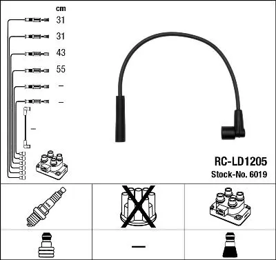 Set cablaj aprindere NGK 6019