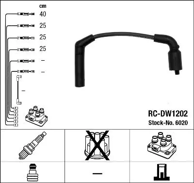 Set cablaj aprindere NGK 6020