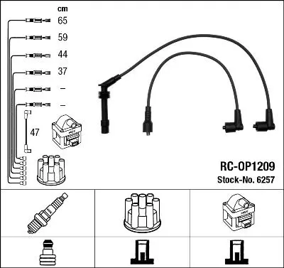 Set cablaj aprindere NGK 6257