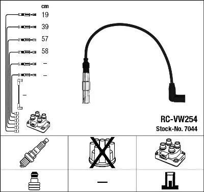 Set cablaj aprindere NGK 7044