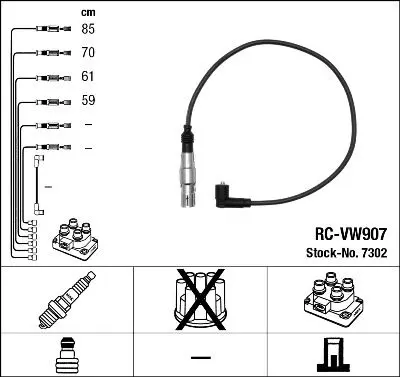 Set cablaj aprindere NGK 7302