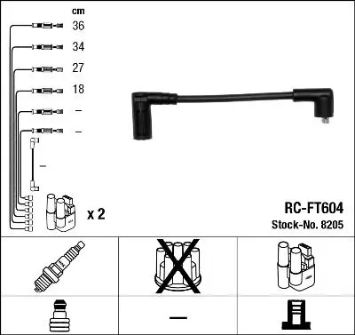 Set cablaj aprindere NGK 8205