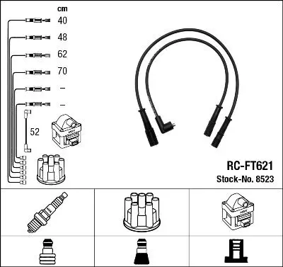 Set cablaj aprindere NGK 8523