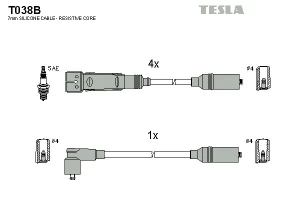 Set cablaj aprindere TESLA T038B