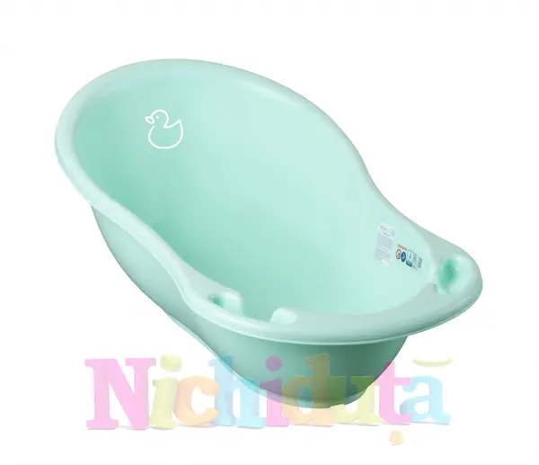 Set cadita 102 cm cu senzor de temperatura si suport anatomic Duck Mint