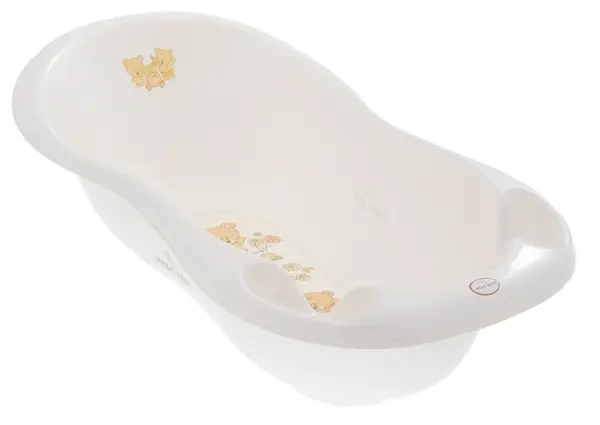 Set cadita Lux Bear 102 cm Alb cu suport cadita