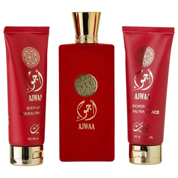 Set Cadou Ajwaa Apa de Parfum 100ml + Gel De Dus 100ml + Lotiune de corp 100ml, Nusuk