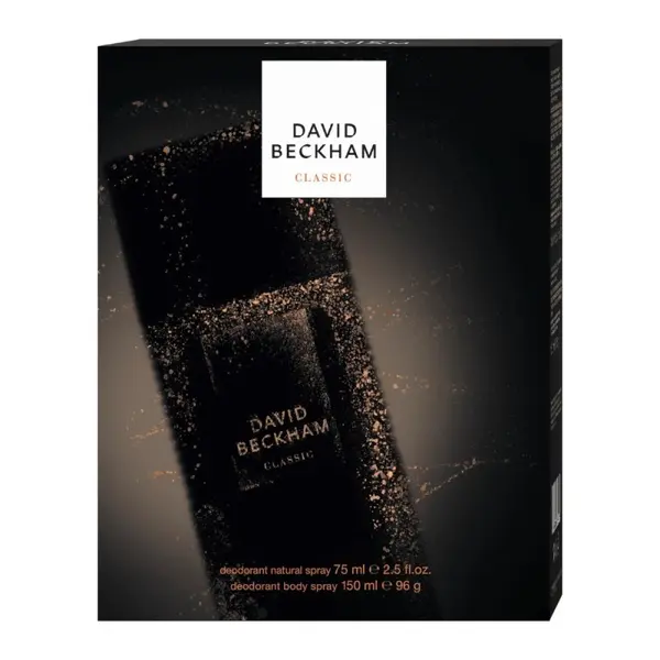 Set Cadou Barbati David Beckham Classic Blue, Deodorant Natural Spray 75 ml, Deodorant 150 ml