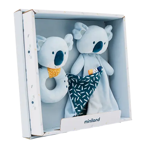 Set cadou bebe - zornaitoare si paturica moale de atasament Koala, de la 0 luni