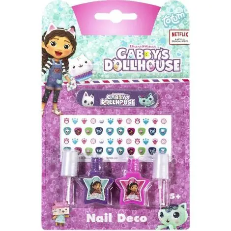 Set cadou cu oje si stickere pentru unghii, cu tematica Gabby Dollhouse