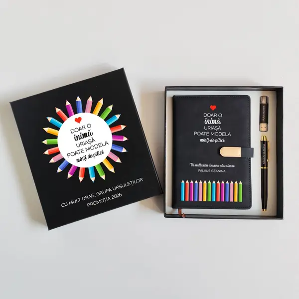 Set Cadou Sijia Personalizat GPK34 Negru cu Auriu