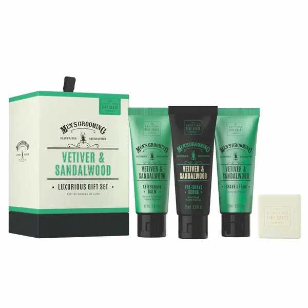 Set cadou - Vetiver & Sandalwood - Men Grooming | Scottish Fine Soaps