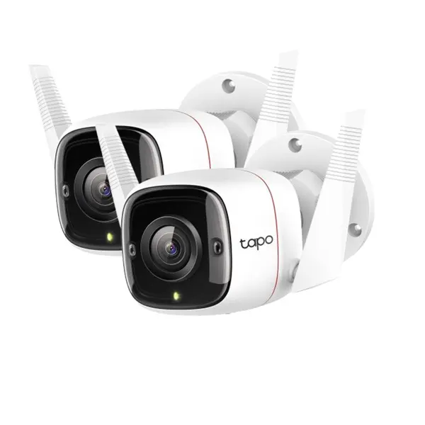 Set camere supraveghere exterior IP WiFi TP-Link TAPO C310P2, 3.89 mm, 3 MP, IR 30 m, microfon si difuzor, slot card, control prin aplicatie, detectie smart, sirena, 2 bucati