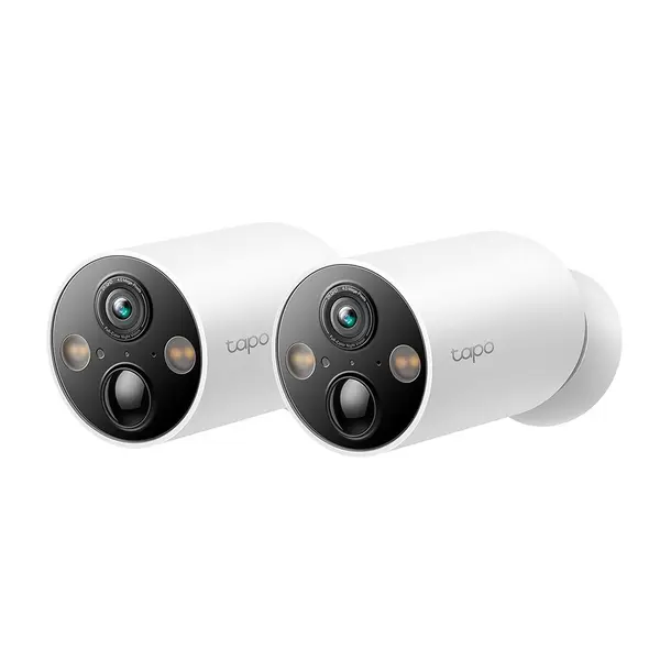 Set camere supraveghere wireless IP WiFi TP-Link Starlight TAPO C425(2-PACK), 4 MP, IR 15 m, microfon si difuzor, slot card, control prin aplicatie, 10000 mAh, detectie smart, baza magnetica, 2 bucati