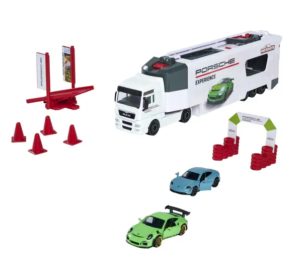 Set camion si 2 masinute Porsche - Majorette | Majorette