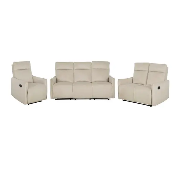 Set Canapea Și Fotolii, textil, bej