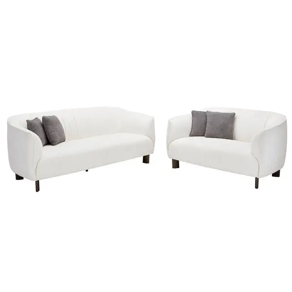 Set Canapea Și Fotolii, textil, crem
