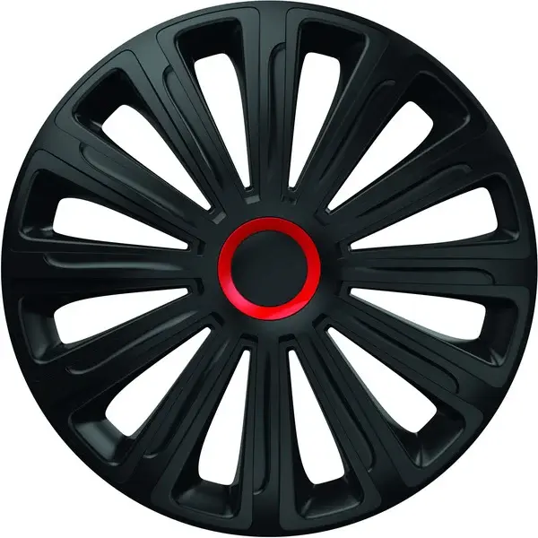 Set Capace Roti 16 Negre Cu Inel Rosu Trend