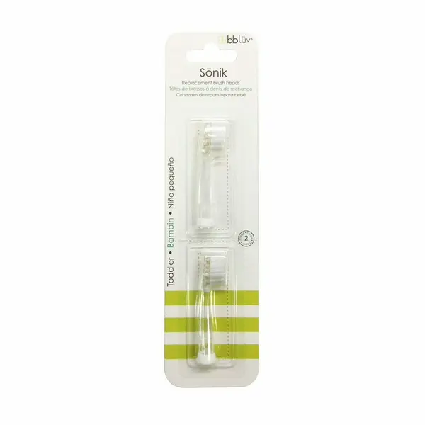 Set capete de schimb, BBluv, Pentru periuta electrica, Sonik, 0-18 luni, 2 bucati, Transparent
