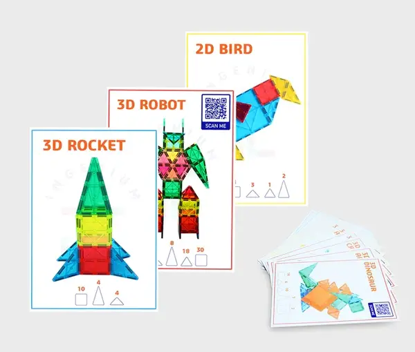 Set carduri cu provocari pentru seturile magnetice de constructie