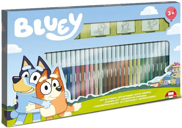Set carioci Multiprint Bluey - 36 bucăți , cu 3 stampile