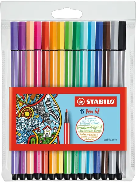Set carioci Stabilo Pen 68 - 15 culori