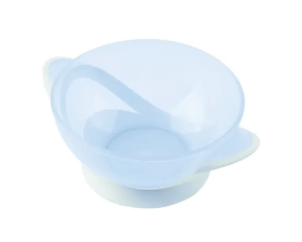 Set castronel cu ventuza capac si lingurita KikkaBoo Feedy Blue