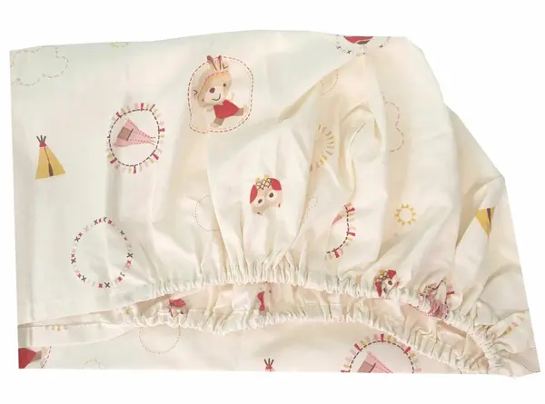 Set cearceafuri Mici indieni patut bebelus 52x95 cm cu elastic din bumbac