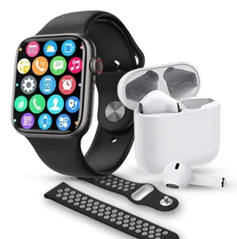 Set ceas smartwatch si casti bluetooth pro max W26 BARBATI