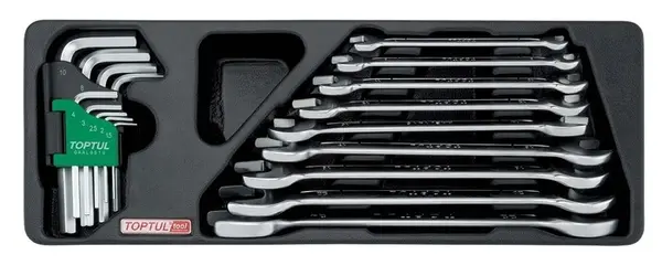 Set chei fixe si set chei hexagonale, Toptul 18 piese