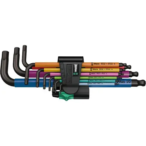 Set chei imbus multicolore cu bila, WERA Hex-Plus, 9 piese