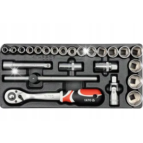 Set chei tubulare si accesorii 1/2 pentru dulap Yato YT-5537, 24 buc