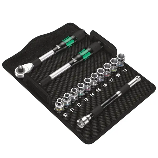 Set cheie cu clichet si tubulare, 13 piese 8006 SC1 Zyklop Hybrid - Wera 05004090001