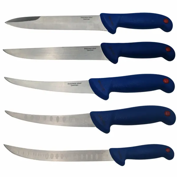 Set cinci cutite de macelarie DEPOX , injunghiat, filetat, cutitul bucatarului, otel inoxidabl