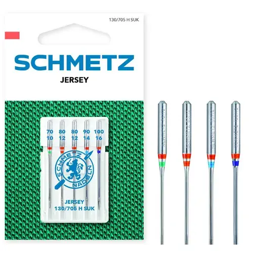 Set combinat 5 ace de cusut tricot, Jersey, finete 70-80-90-100, Schmetz 130/705 H SUK VLS