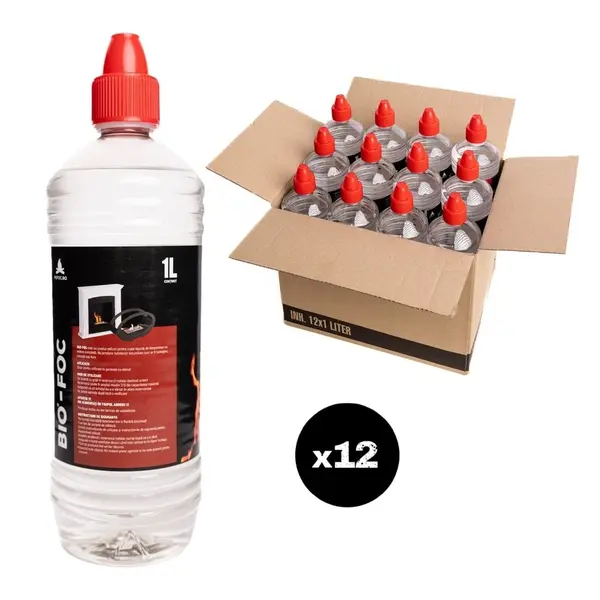 Set combustibil bioetanol 12l pentru bioseminee decorative fara miros