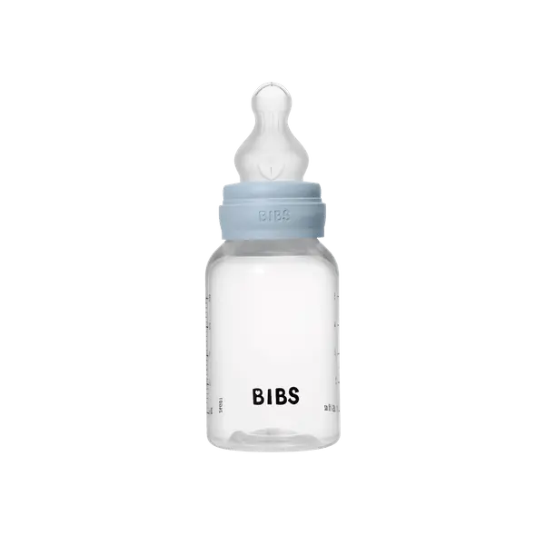 Set complet biberon anticolici Bibs 150 ml Silicon Baby Blue