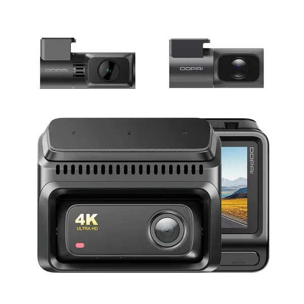 Set complet cu 3 camere Auto DDpai-Z60T, Rezolutii 4K, 2K si Full HD, HDR, Wi-Fi 6, Supercapacitor