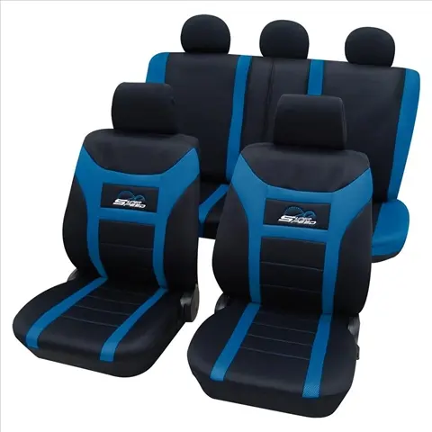 Set complet huse scaune universale (fata-spate) albastru-negru Super Speed PETEX
