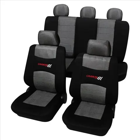 Set complet huse scaune universale (fata-spate) negru Carbon PETEX