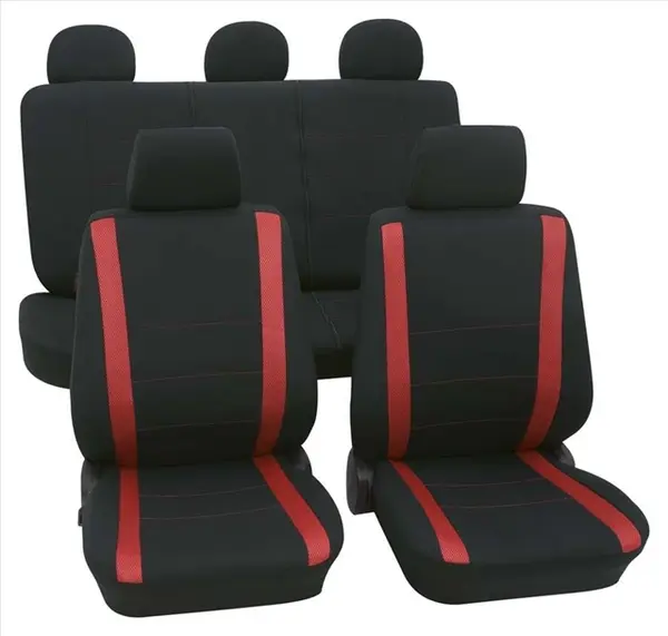 Set complet huse scaune universale negru-rosu Samoa PETEX