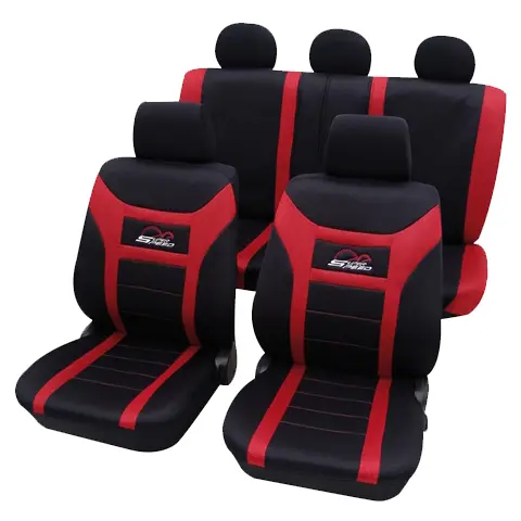 Set complet huse scaune universale rosu-negru Super Speed PETEX